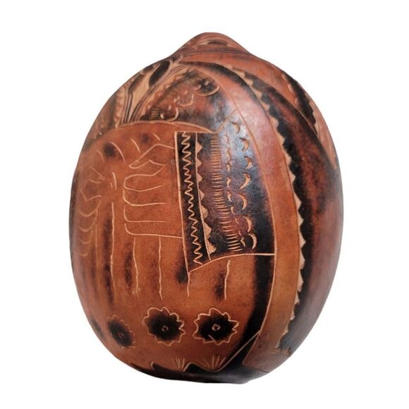 Vintage RAQUEL'S COLLECTION Hand Crafted Art Gourd Made in Peru Handmade - Picture 2 of 4